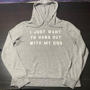Gray Dog Lover Hoodie - I Just Want To Hang Out With My Dog